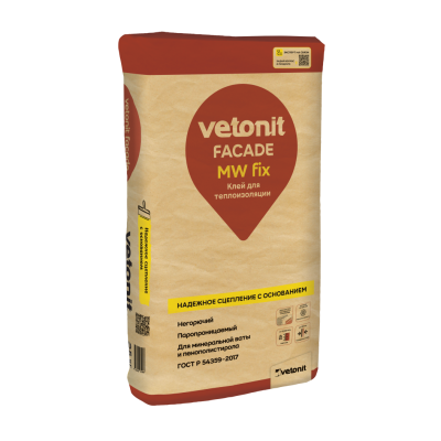 Ветонит фасад МВ фикс 25кг (6 кг/м2) (фото)