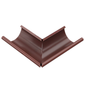Угол желоба наружний D125 (3м) RR-32 темно коричн (фото)